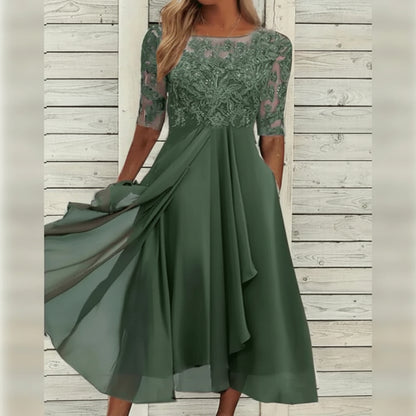 Vestido Largo Mujer Elegante Gasa Fiesta
