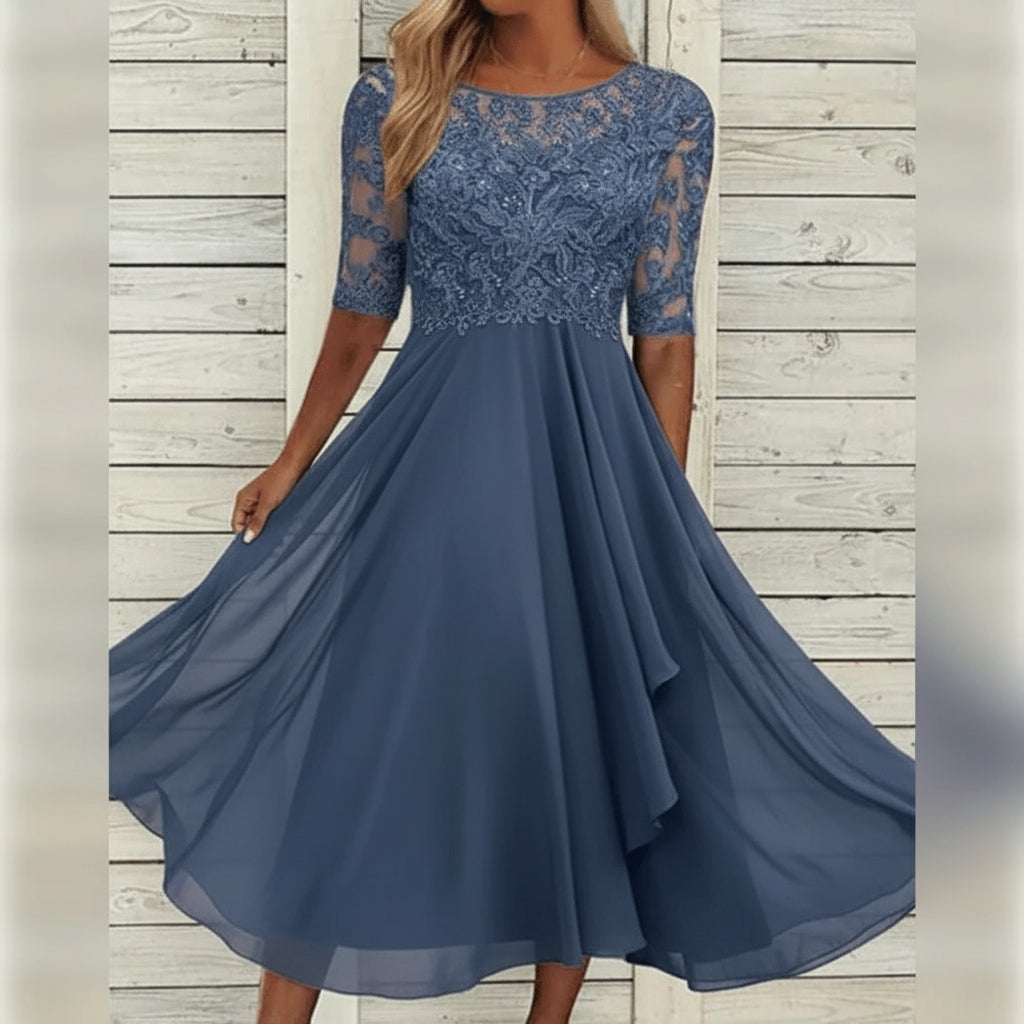 Vestido Largo Mujer Elegante Gasa Fiesta