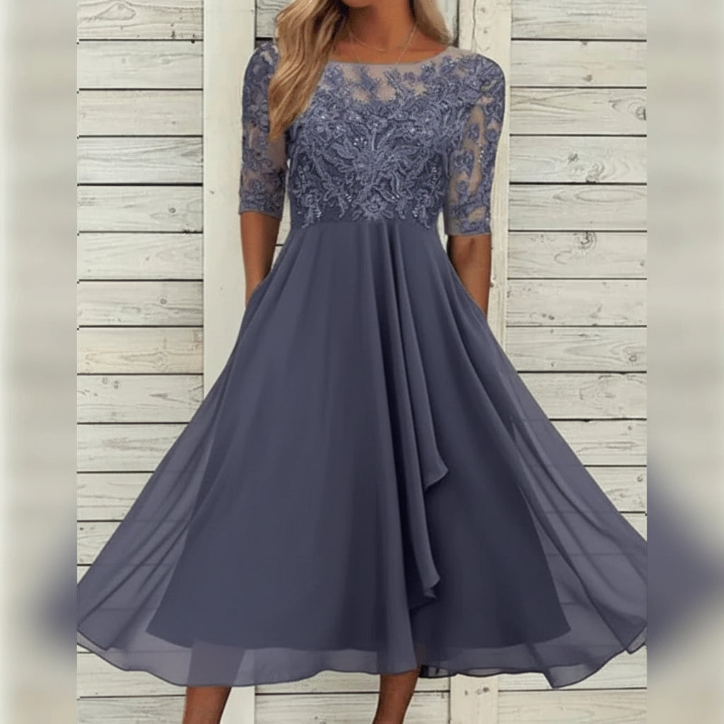Vestido Largo Mujer Elegante Gasa Fiesta
