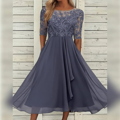 Vestido Largo Mujer Elegante Gasa Fiesta