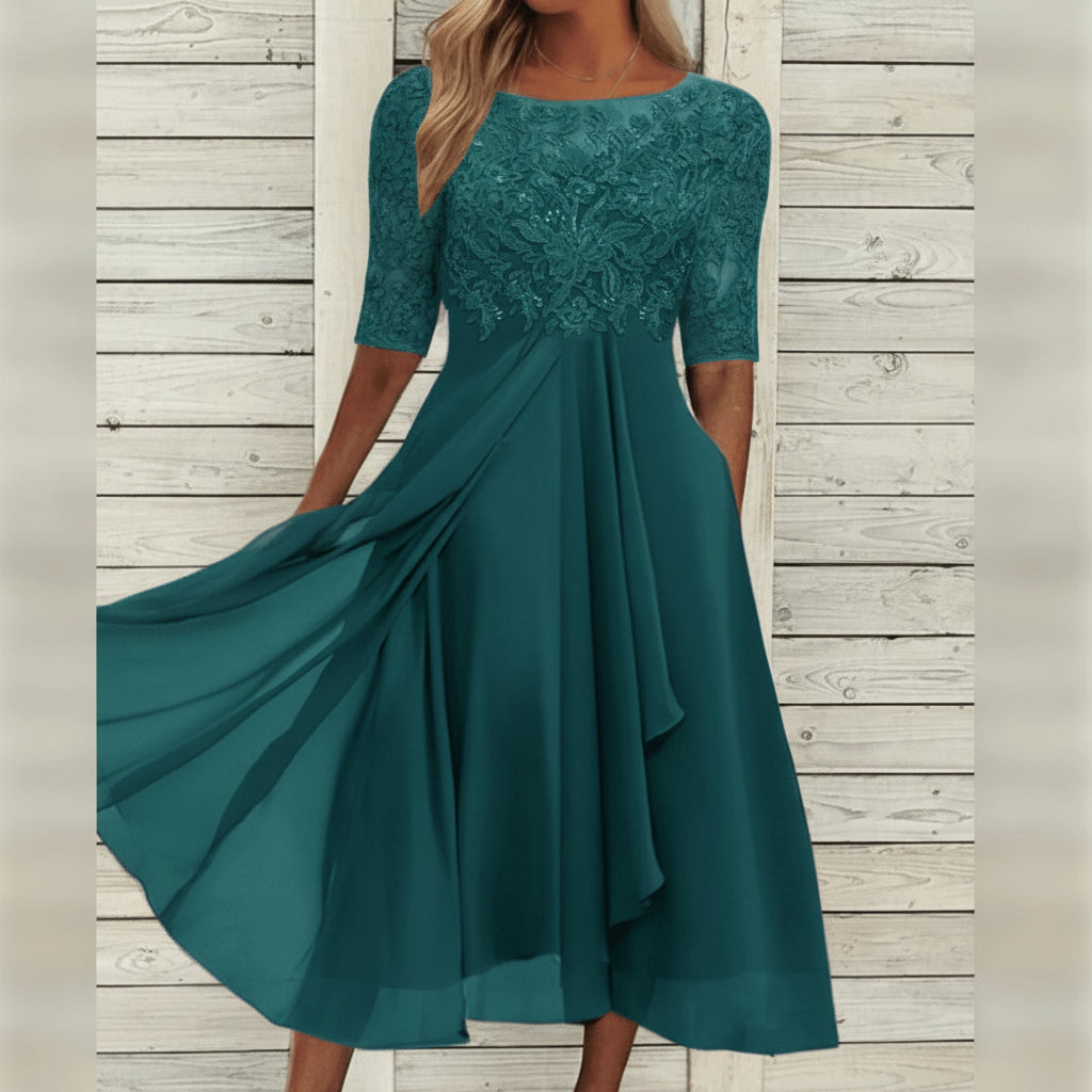 Vestido Largo Mujer Elegante Gasa Fiesta