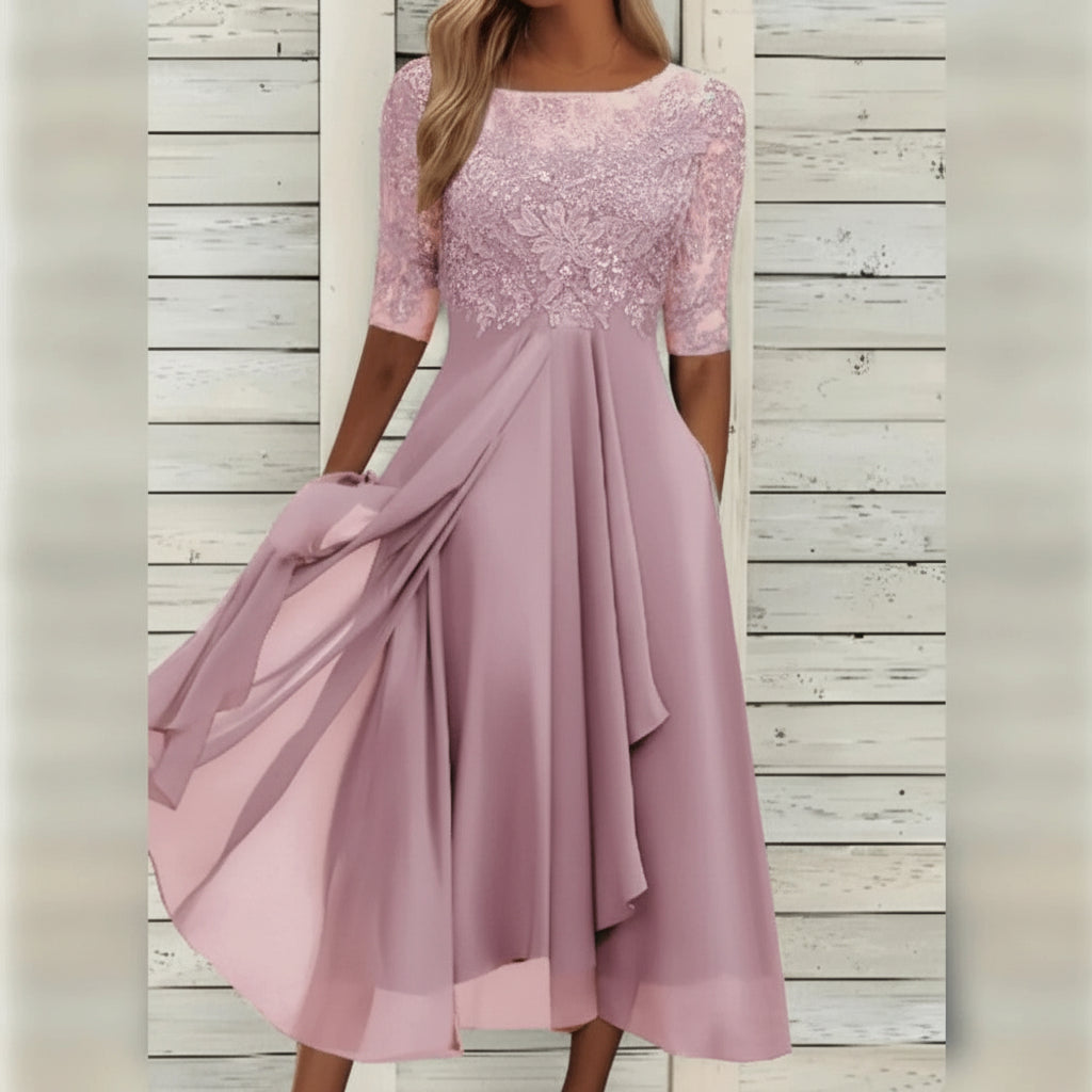 Vestido Largo Mujer Elegante Gasa Fiesta