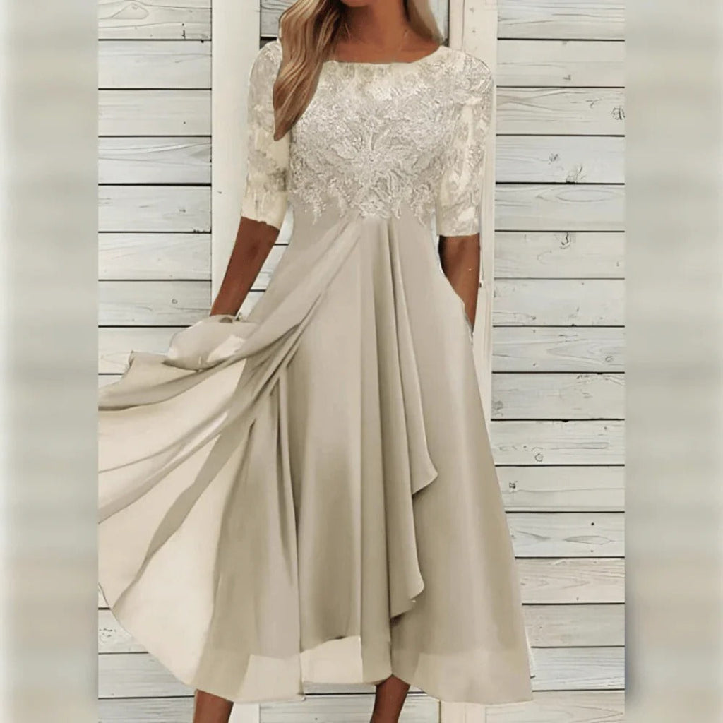 Vestido Largo Mujer Elegante Gasa Fiesta