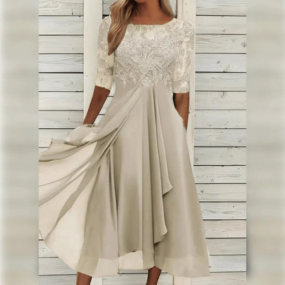 Vestido Largo Mujer Elegante Gasa Fiesta