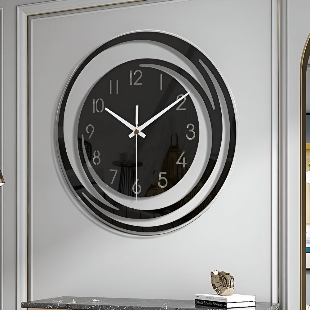 Sorana Wall Clock | Modern Black Acrylic Scandinavian Design