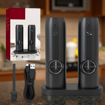 Set di macinapepe e macinasale elettrici con base di ricarica USB