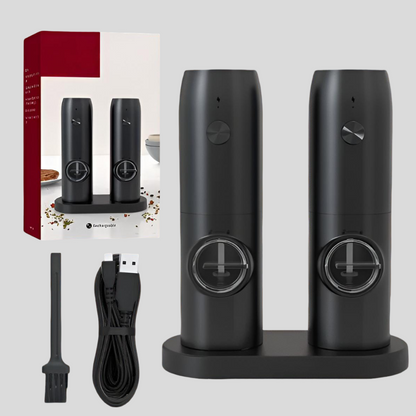 Set di macinapepe e macinasale elettrici con base di ricarica USB