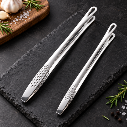 Ergonomic Grilling Tongs Stainless Steel Kitchen Tool Set