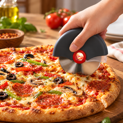 Ergonomisk pizzaskærer med aftageligt design i rustfrit stål