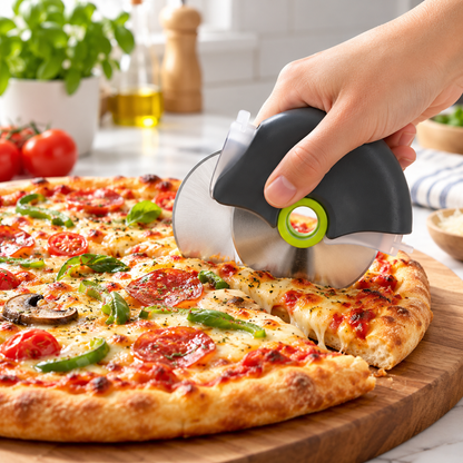 Ergonomisk pizzaskærer med aftageligt design i rustfrit stål