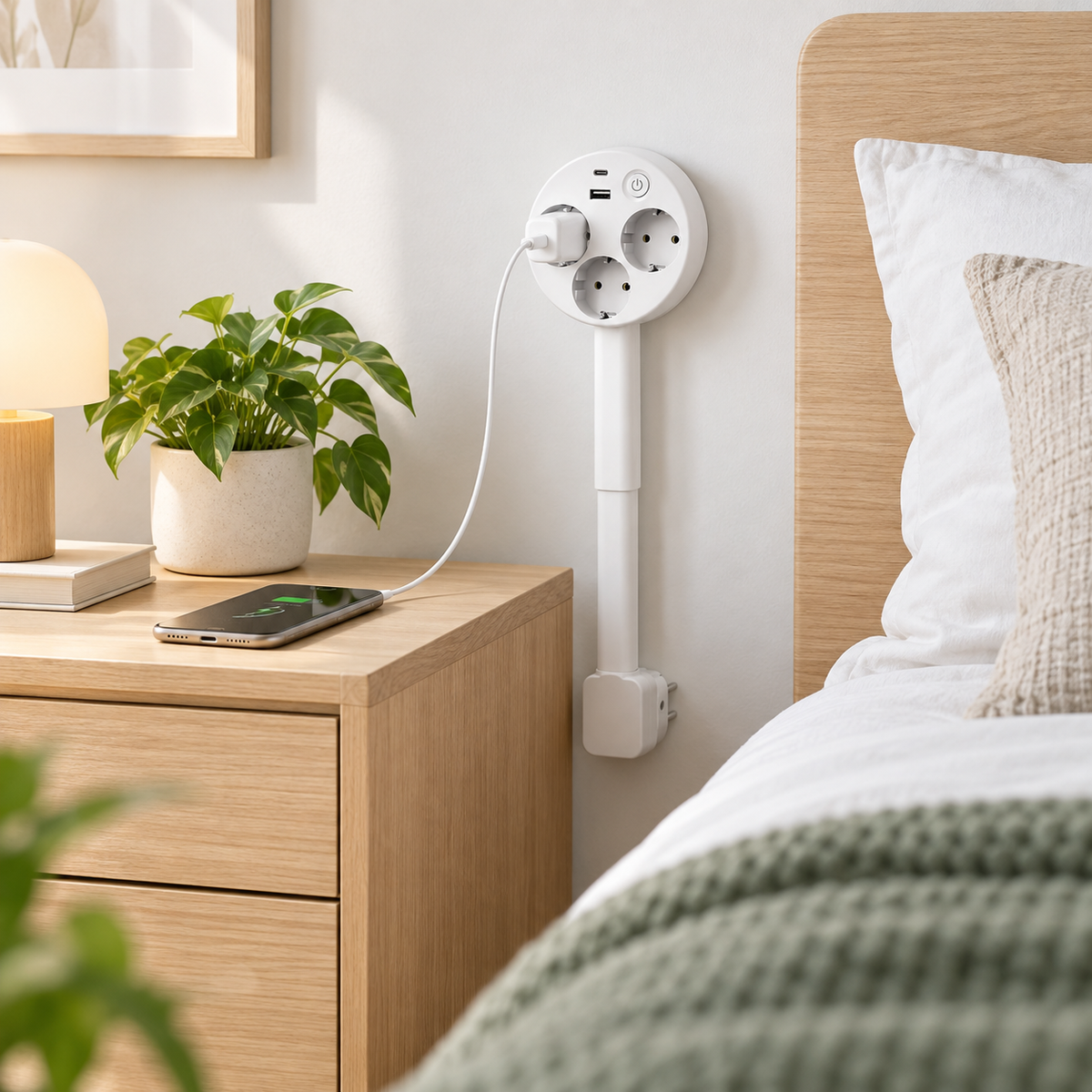 Extendable Outlet Smart Power Strip Adjustable Design