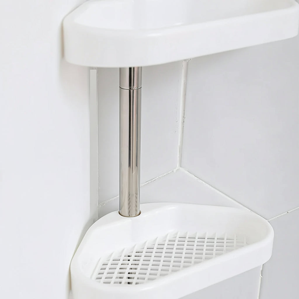 Shower Shelf Tension Pole Adjustable Corner Bathroom Storage Rack