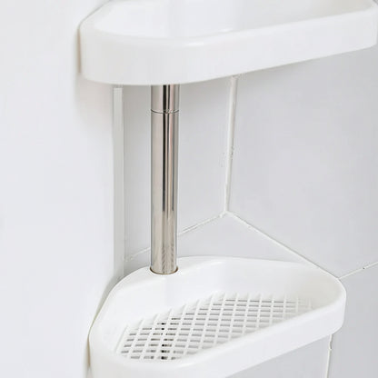 Shower Shelf Tension Pole Adjustable Corner Bathroom Storage Rack
