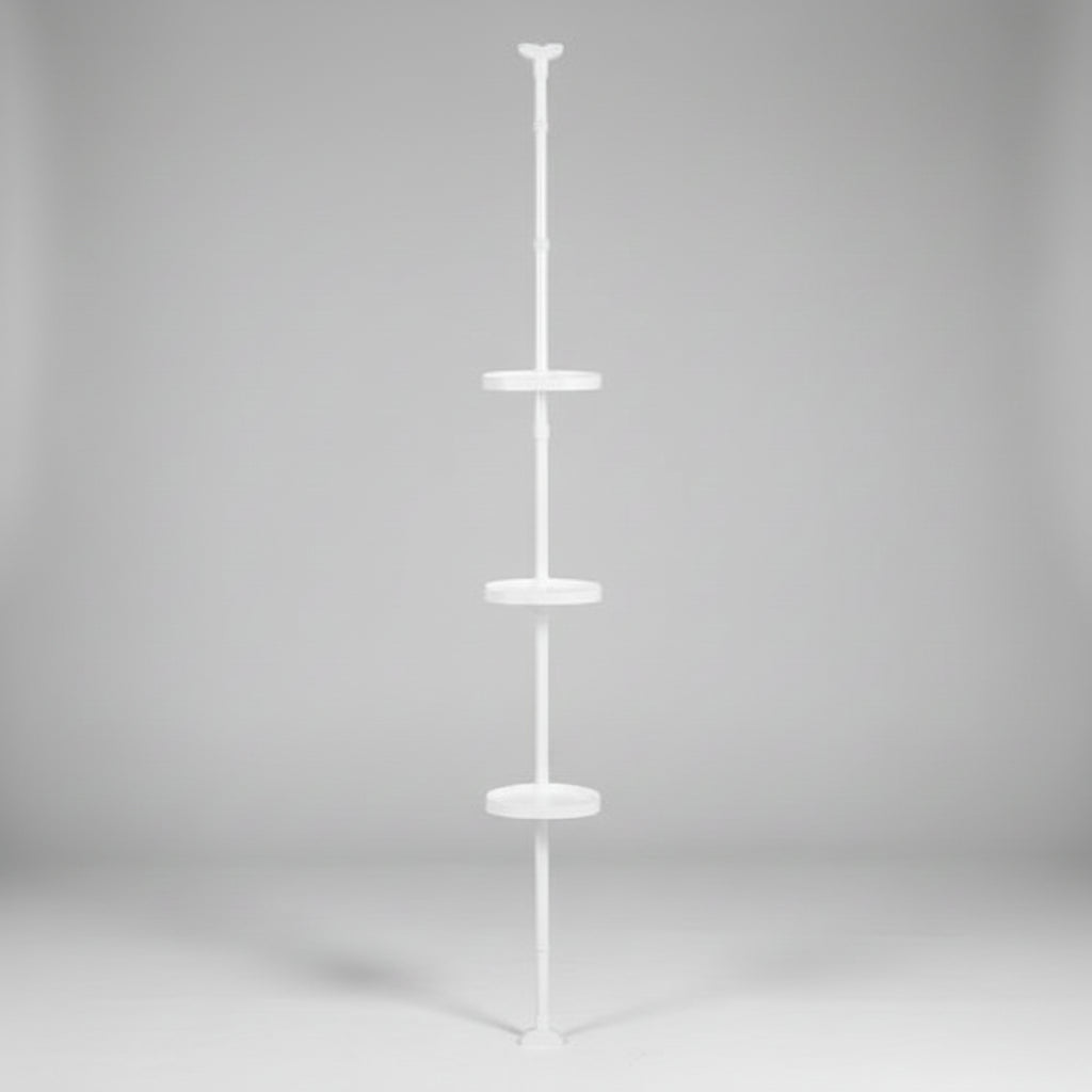 Shower Shelf Tension Pole Adjustable Corner Bathroom Storage Rack