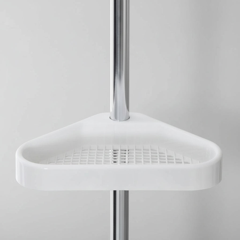 Shower Shelf Tension Pole Adjustable Corner Bathroom Storage Rack