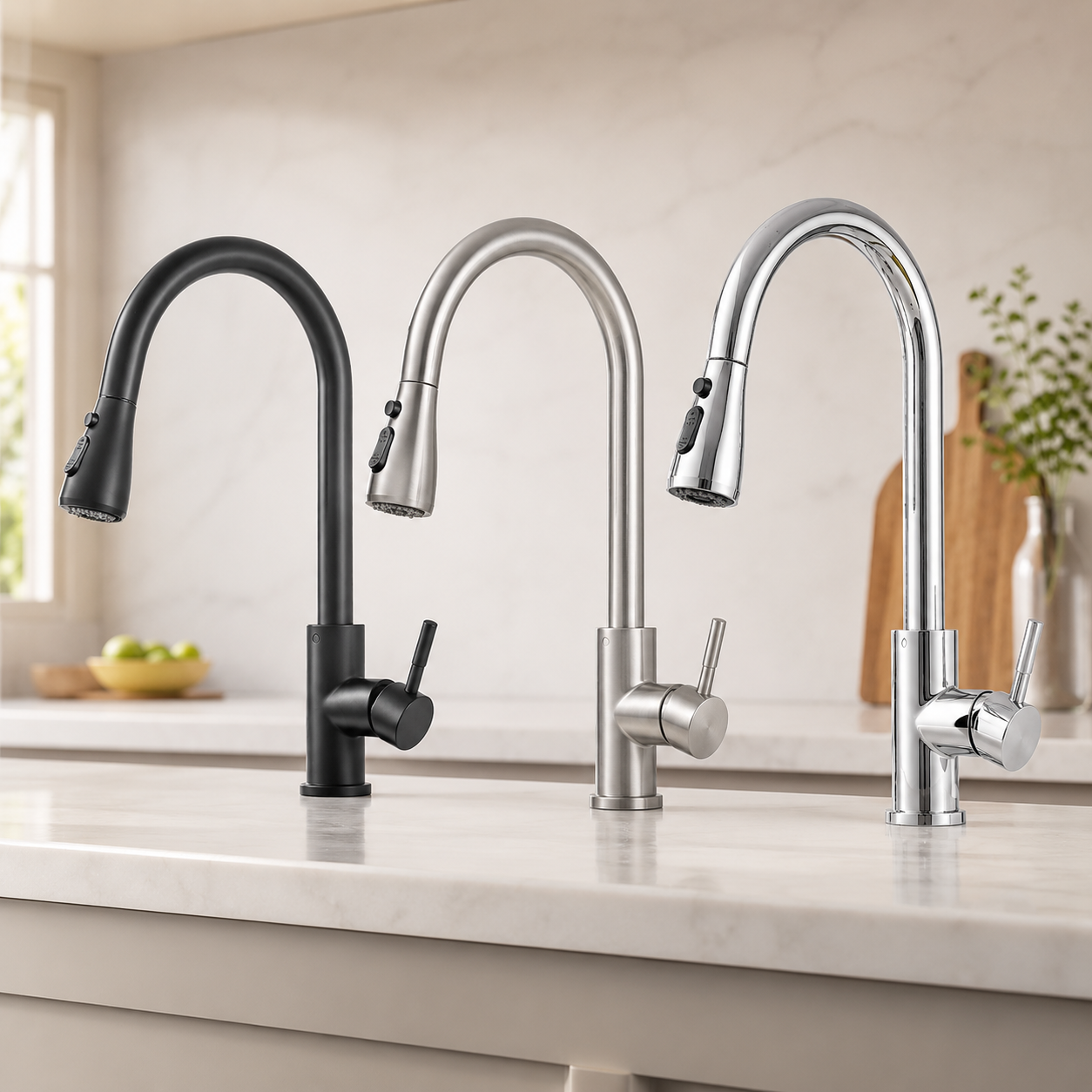Extendable Kitchen Faucet Pull Down Flexible Swivel Spray