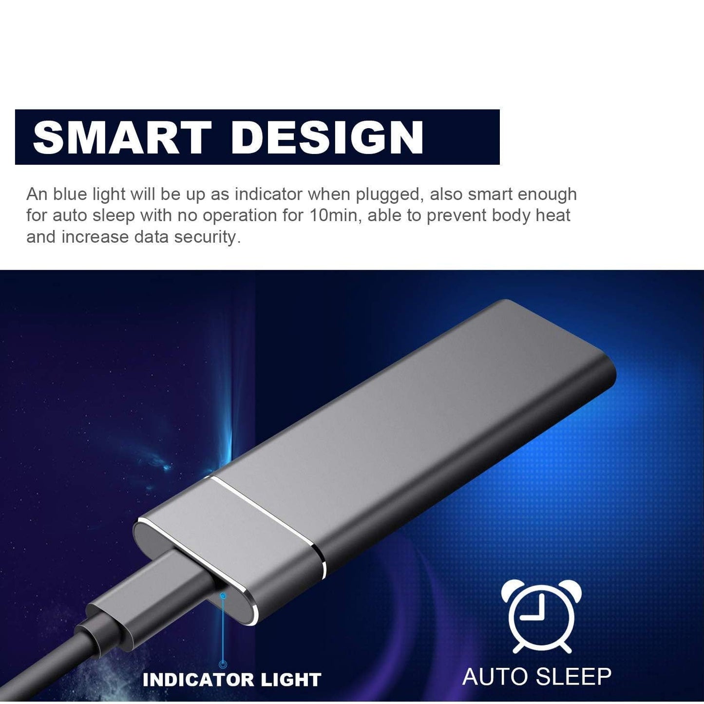 Disco Rígido Externo Portátil SSD 8TB USB Slim Armazenamento Backup