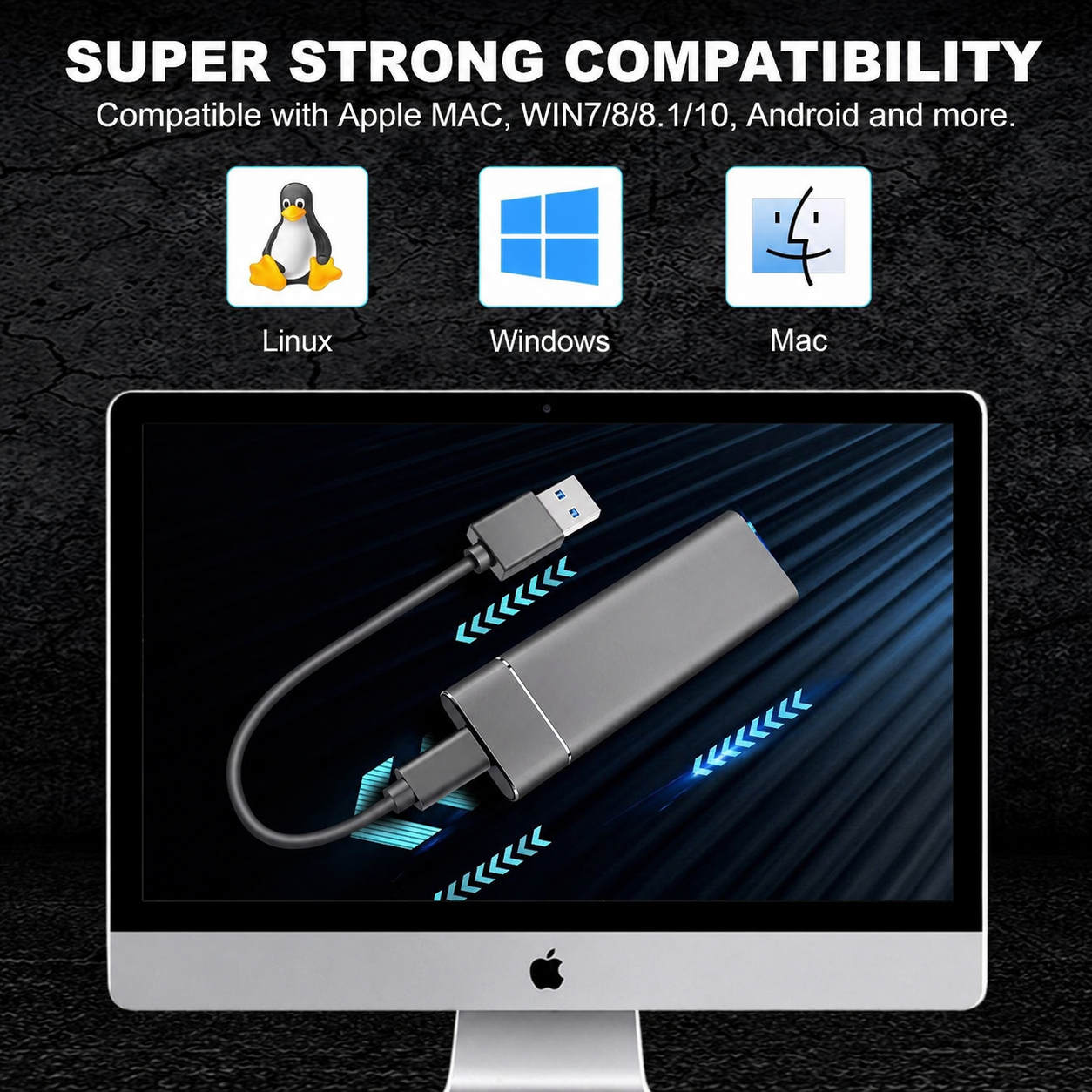 Disco Rígido Externo Portátil SSD 8TB USB Slim Armazenamento Backup