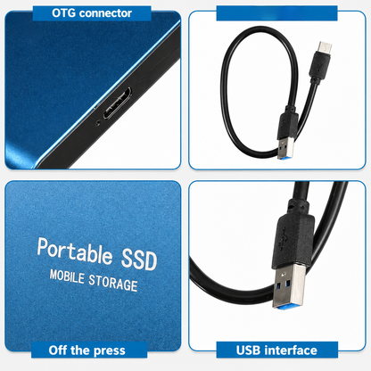 Disco Rígido Externo SSD Portátil USB C 2TB Armazenamento Móvel