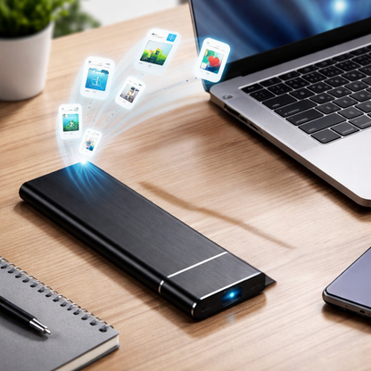 External Hard Drive Aluminum Portable Storage Device