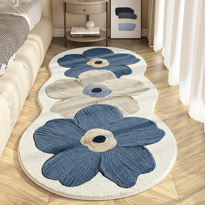 Tapete de Área Floral Irregular Macio para Quarto