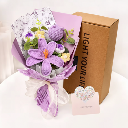 Bouquet de Flores Tulipa Tricotada Decoração para Casa