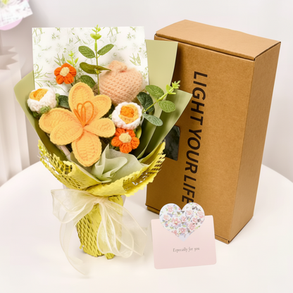 Bouquet de Flores Tulipa Tricotada Decoração para Casa