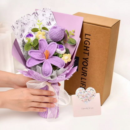 Bouquet de Flores Tulipa Tricotada Decoração para Casa