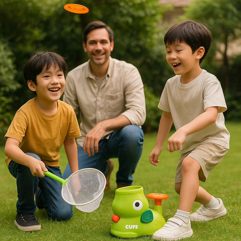 Kids Toy Frisbee Launcher Net Game Active Catch Play Set