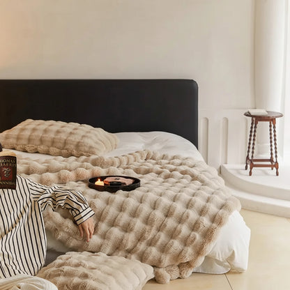 Throw Blanket Faux Fur Plush Soft Cozy Sofa Bed Cover