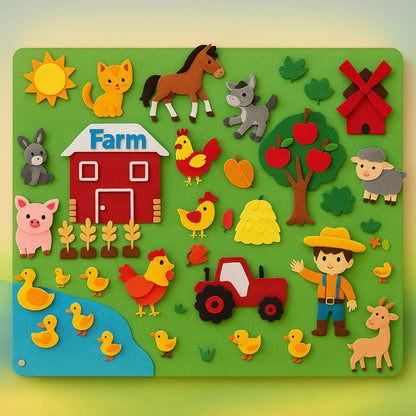 Tablero de fieltro para pared, interactivo, para exhibición de aprendizaje infantil