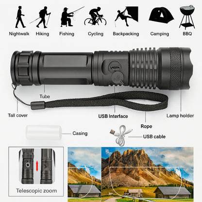 פנס לד נטען לכלי יד חיצוני