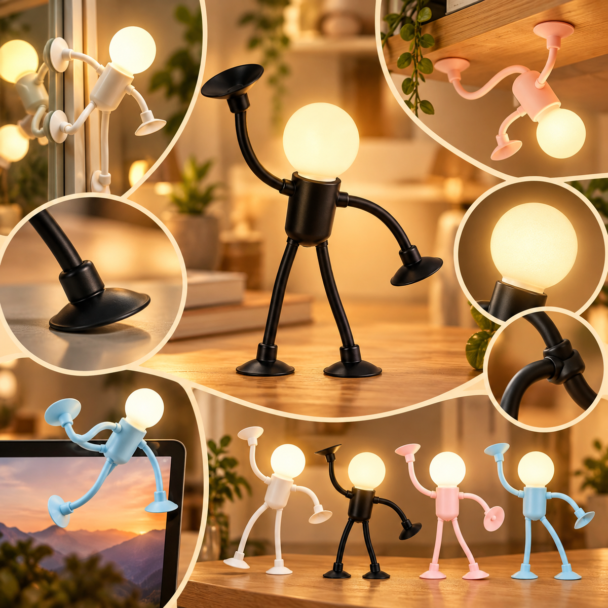 Flexible LED-Tischlampe, kreativ, verstellbar und faltbar