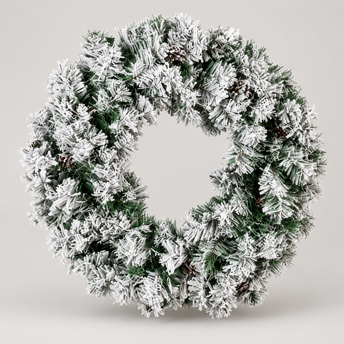 Flocked Christmas Wreath Snow Flocked Holiday Decor