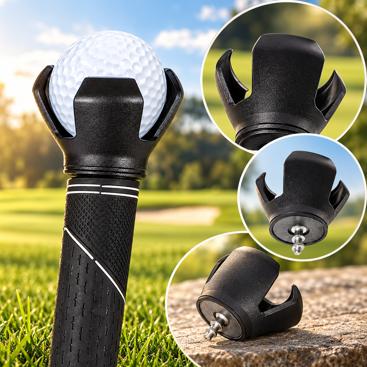Apanha-bolas de golfe dobrável, leve e fácil de utilizar