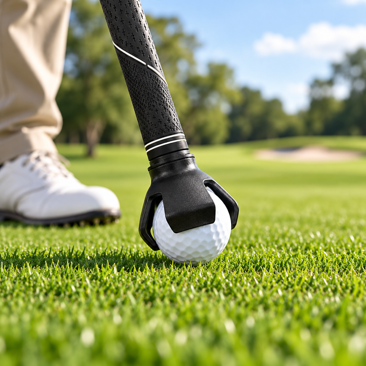 Apanha-bolas de golfe dobrável, leve e fácil de utilizar