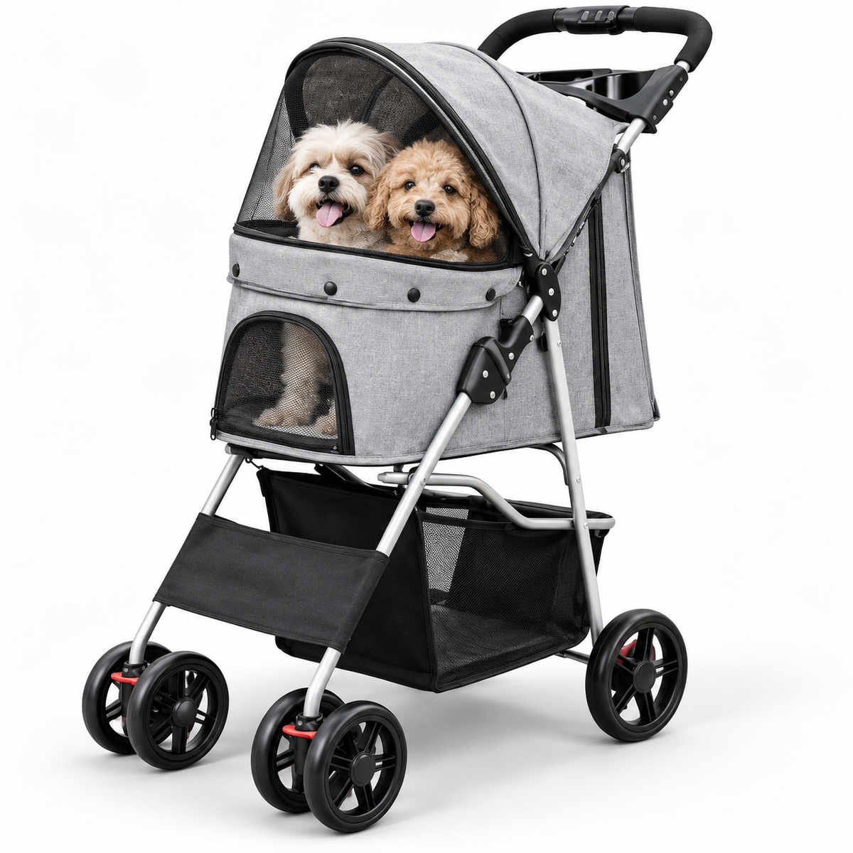 Zusammenklappbarer Haustierbuggy mit reisefreundlichem Design und einfacher Aufbewahrung