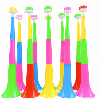 Conjunto de Cornetas Vuvuzela Dobráveis para Estádio, Animadores de Festa Barulhentos