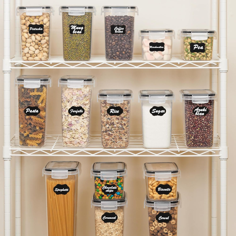 Set de recipiente pentru depozitarea alimentelor, etanșe, stivuibile, clare, pentru bucătărie