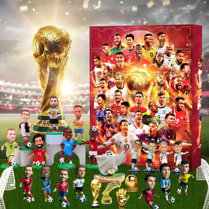 Juego de exhibición de figuras del calendario de adviento de fútbol