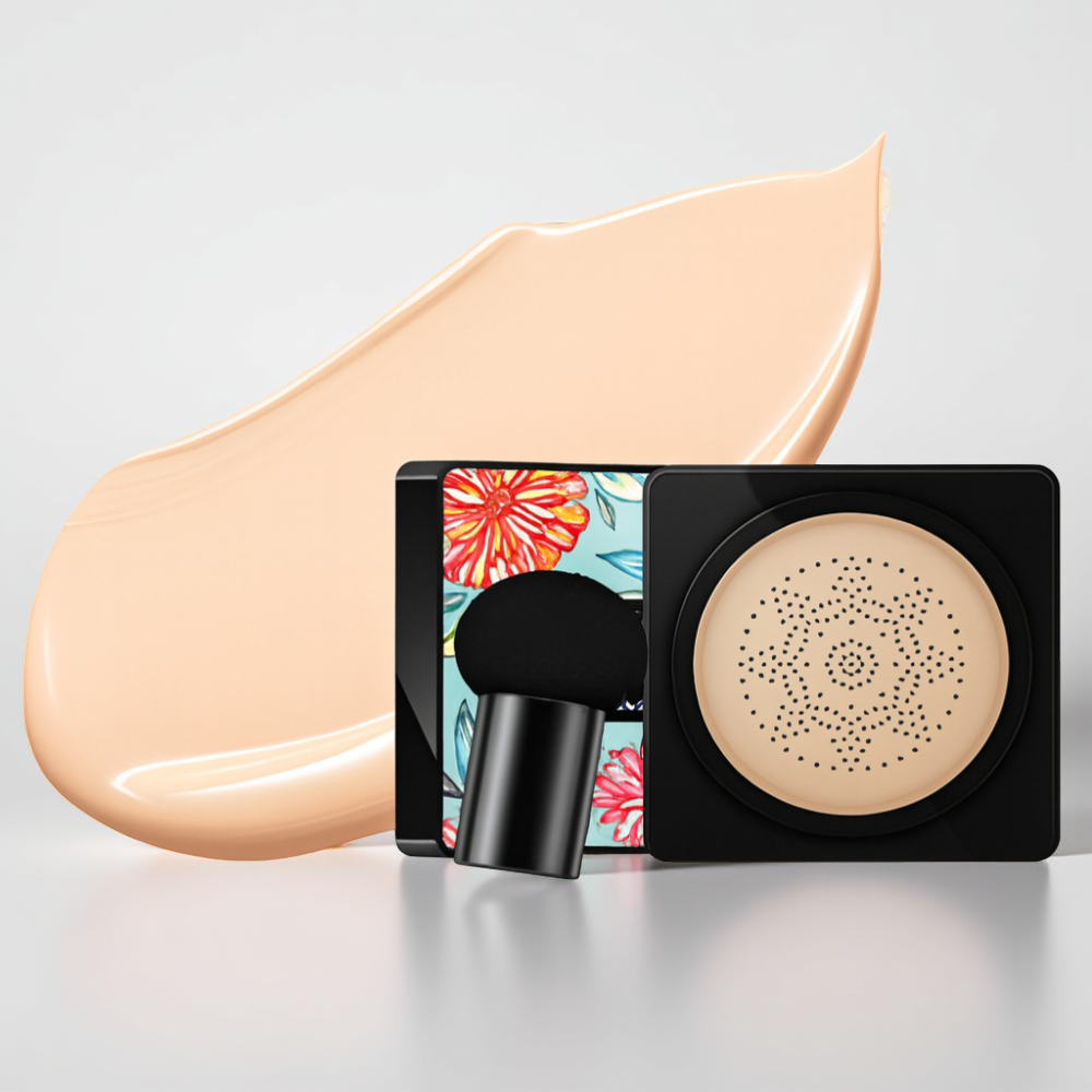 Foundation Makeup Pude Kompakt Naturlig Dækning Ansigts Påfører