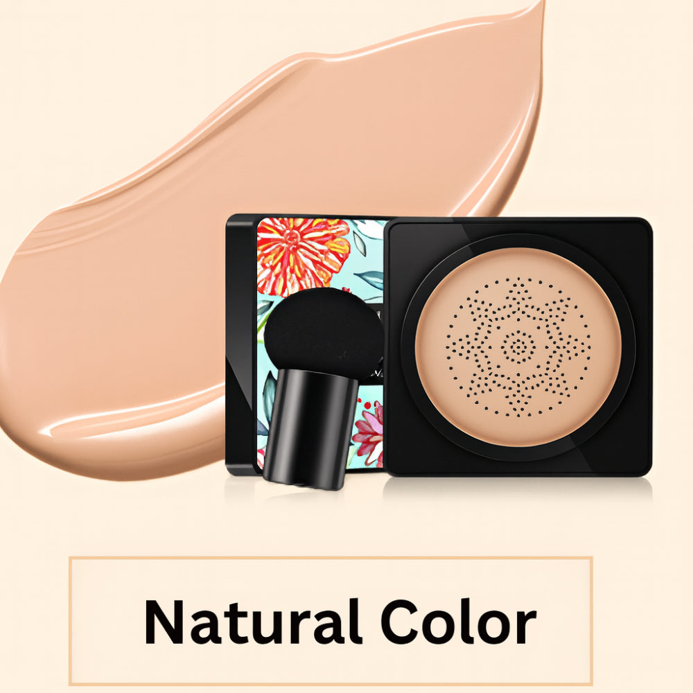 Foundation Makeup Pude Kompakt Naturlig Dækning Ansigts Påfører