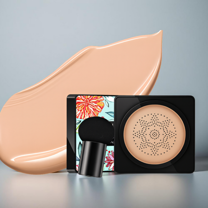 Foundation Makeup Pude Kompakt Naturlig Dækning Ansigts Påfører