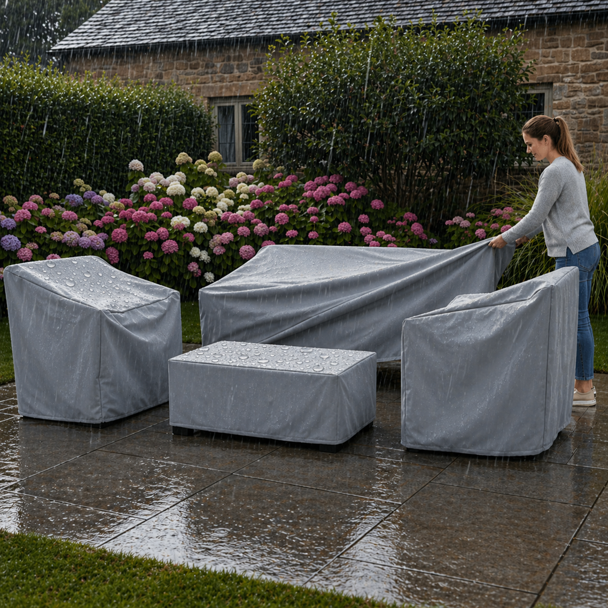Husă Mobilier Exterior Protecție Masă Scaune Patio