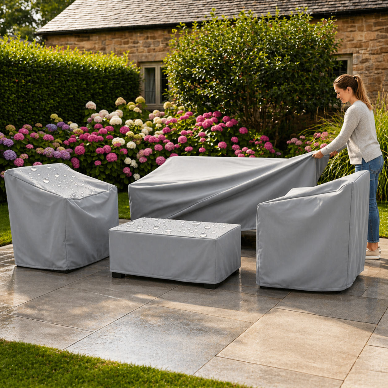 Husă Mobilier Exterior Protecție Masă Scaune Patio