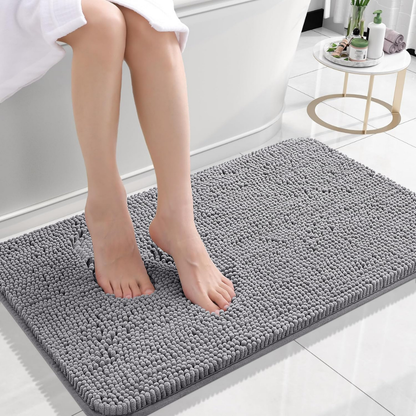 Alfombra de baño de chenilla antideslizante absorbente para suelo de baño