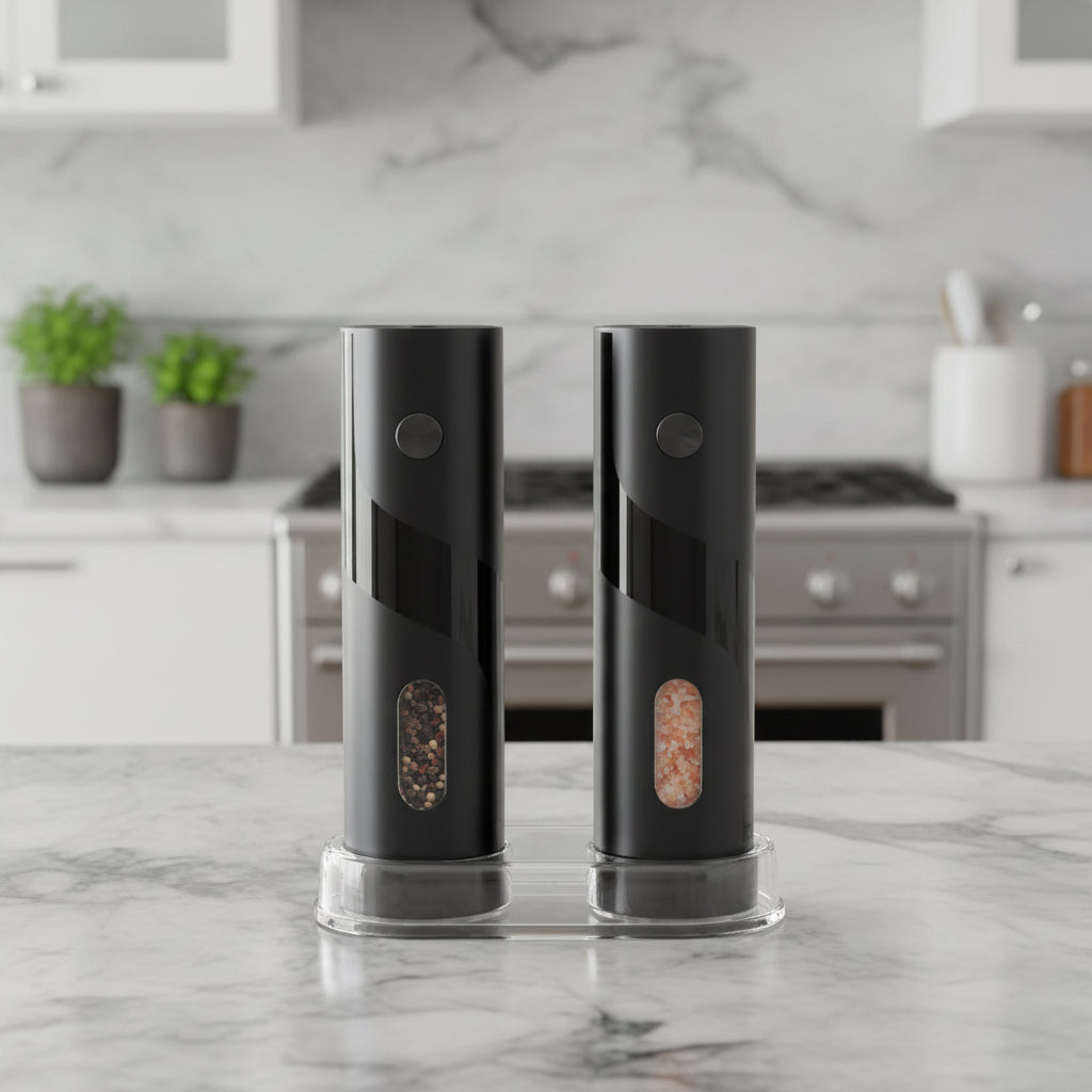 Set di macinapepe e macinasale elettrici con base di ricarica USB