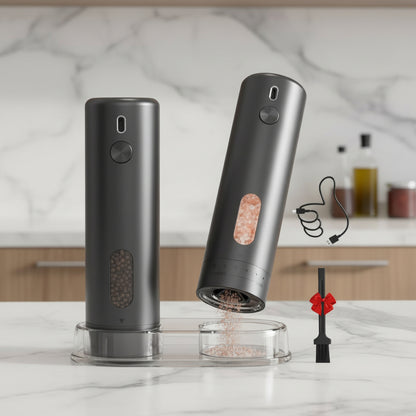 Set di macinapepe e macinasale elettrici con base di ricarica USB