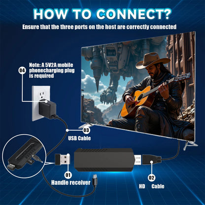 Console da gioco wireless per TV sistema retrò con doppio controller e configurazione