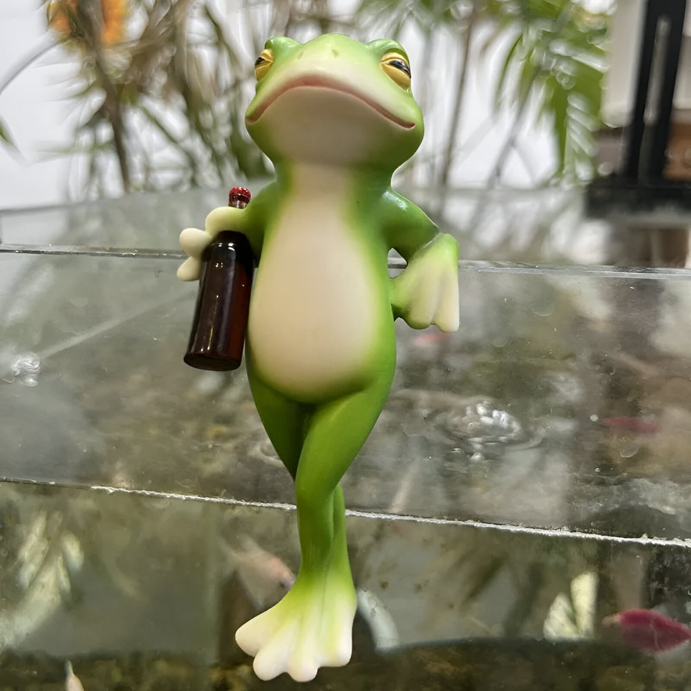 Gartenschmuck Frosch Pflanztopf Rand Hängeornament
